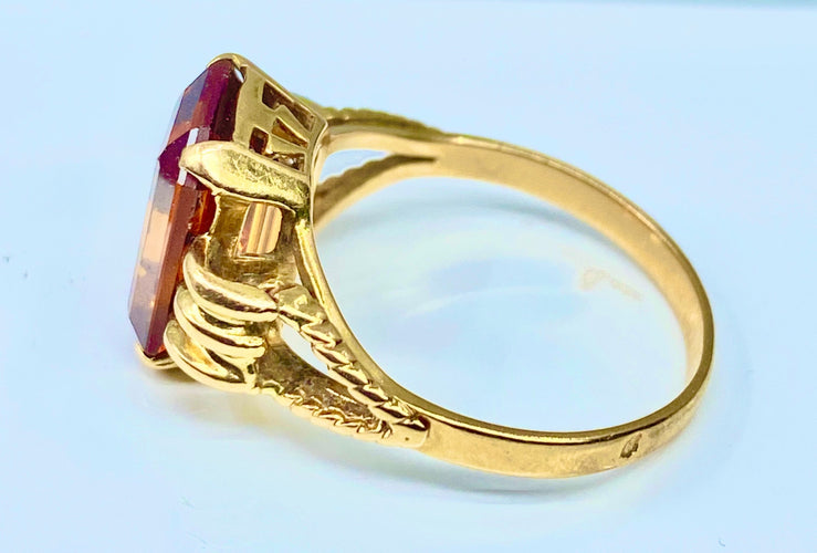 Bague 51 Bague Or pierre orange 58 Facettes AB206