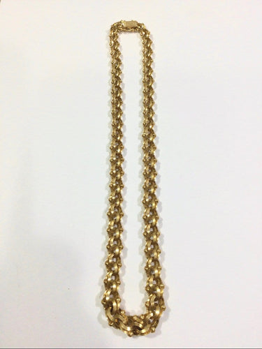 Collier Collier Or Rose maille entrelacée 58 Facettes 941194