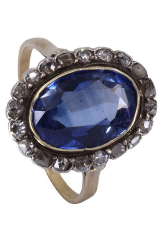 Bague BAGUE POMPADOUR SAPHIR ET DIAMANTS 58 Facettes 067561