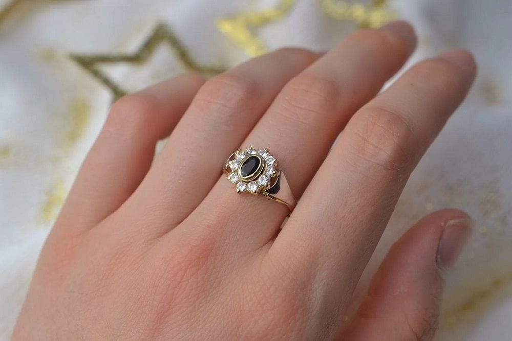 Bague Bague Marguerite Saphir et palmettes 58 Facettes Ref1707