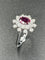Bague 54 BUCHERER. Bague vintage or blanc, rubis et diamants 58 Facettes