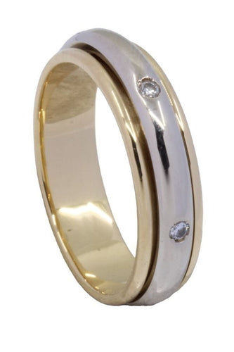 Bague 57 ALLIANCE MODERNE 2 ORS DIAMANTS 58 Facettes 060901