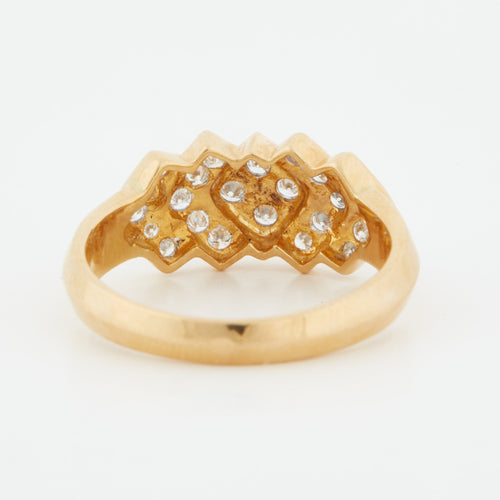 Bague 52 BAGUE OR JAUNE 24 DIAMANTS 58 Facettes REF 12026/17