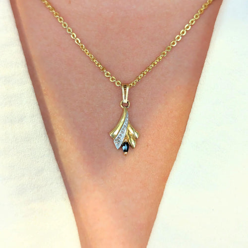 Pendentif Pendentif 2 ors Diamant Saphir 58 Facettes 27250