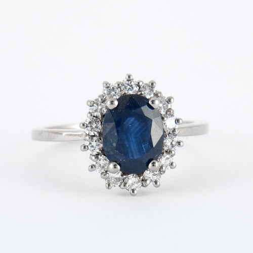 Bague Bague Marguerite Diamants Saphir 58 Facettes