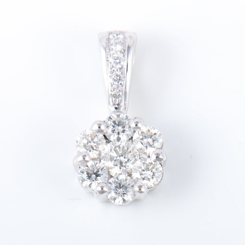 Pendentif Pendentif or blanc et diamants 58 Facettes
