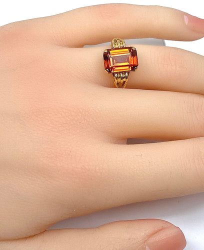 Bague 51 Bague Or pierre orange 58 Facettes AB206
