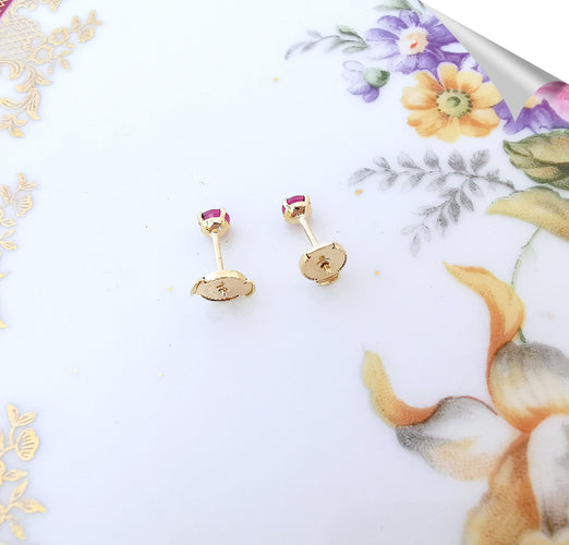 Boucles d'oreilles Boucles d'oreilles puces Rubis 58 Facettes AA 1524