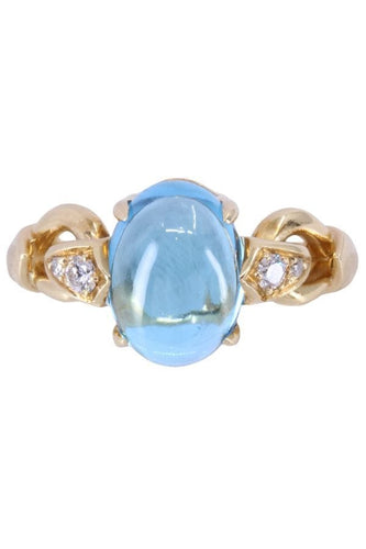 Bague BVLGARI - BAGUE TOPAZE CABOCHON ET DIAMANTS 58 Facettes 075191