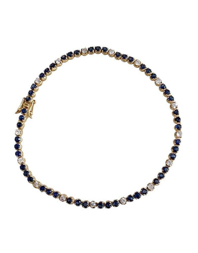 Bracelet Bracelet Tennis Or jaune Saphirs Diamants 58 Facettes