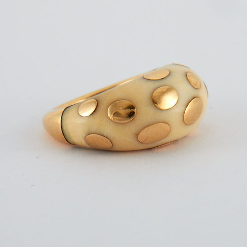 Bague 48 BULGARI - Bague Or et Ivoire 58 Facettes