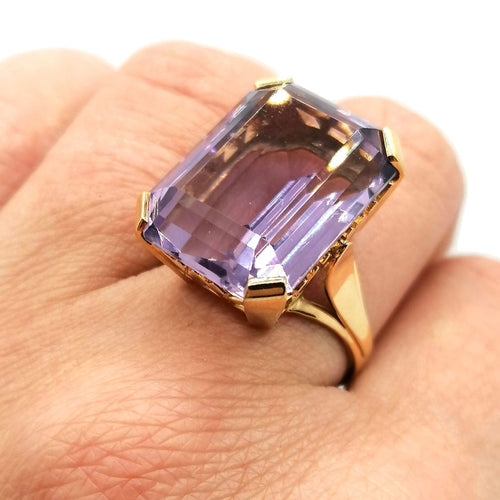 Bague Bague or jaune et améthyste 58 Facettes