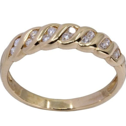 Bague 52 Demi-alliance en or jaune, diamants 58 Facettes 061791