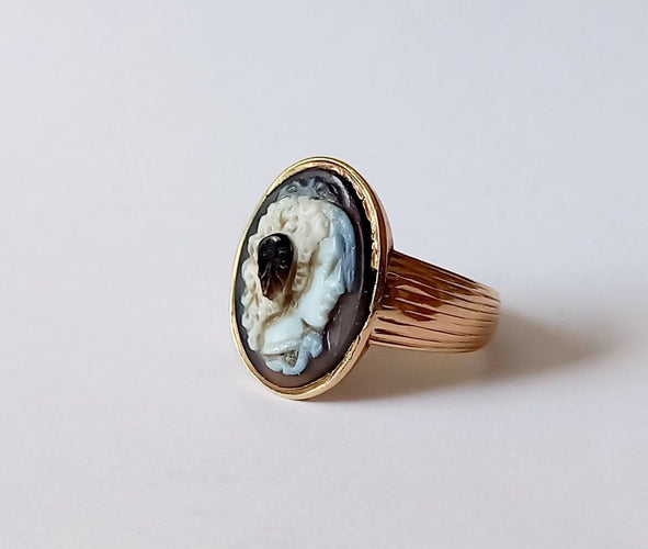 Bague 58 Bague Or jaune Camée 58 Facettes