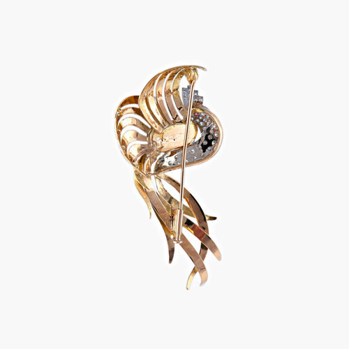 Broche Broche Paon Or rose et Diamants 58 Facettes 0