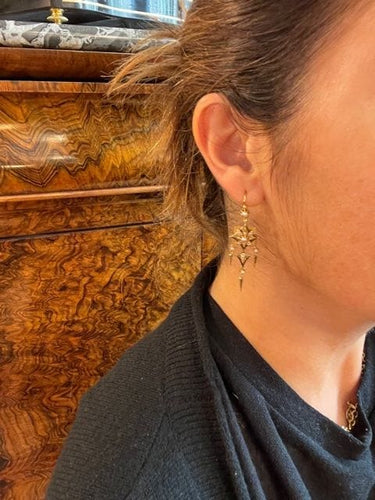 Boucles d'oreilles Pendants d'oreilles Napoléon III 58 Facettes