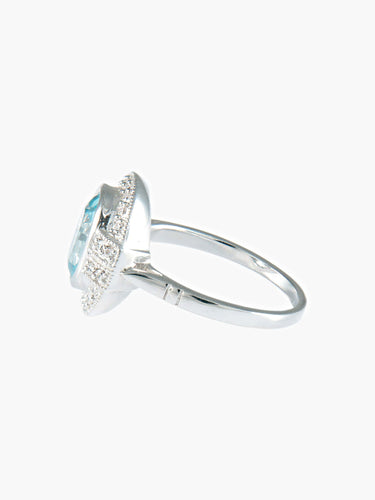Bague 52 Bague Aigue-Marine Diamants 58 Facettes