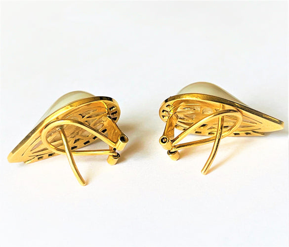 Boucles d'oreilles Boucles d'Oreilles Perles Diamants Or jaune 58 Facettes 20400000683