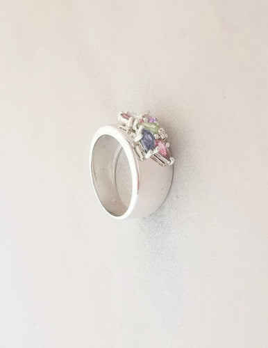 Bague Bague Jonc en Or blanc, Pierres fines & Diamants 58 Facettes AA 1437