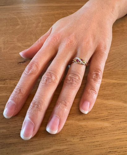 Bague 58.5 Bague or diamants Rubis 58 Facettes