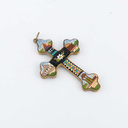 Pendentif Croix en micro-mosaïque 58 Facettes