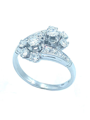 Bague Bague Toi & Moi 1950 or blanc et diamants 58 Facettes