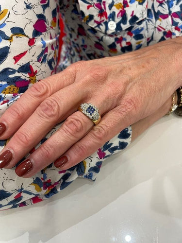 Bague 56 BAGUE PAVAGE SAPHIRS ET DIAMANTS 58 Facettes 057021