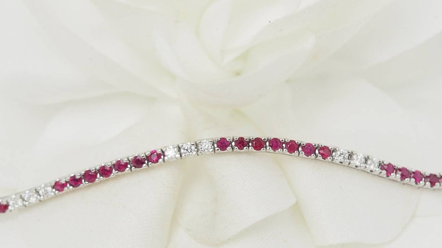 Bracelet 18cm Bracelet rivière rubis diamants 58 Facettes 32237