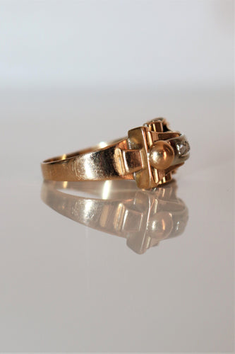 Bague 58 / diamant Bague Rétro 2 Ors, Diamants 58 Facettes 533