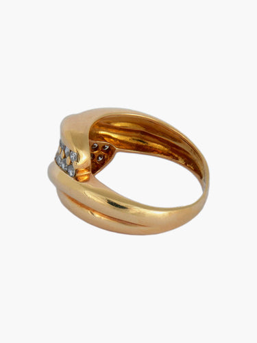 Bague Bague or jaune et diamants 58 Facettes