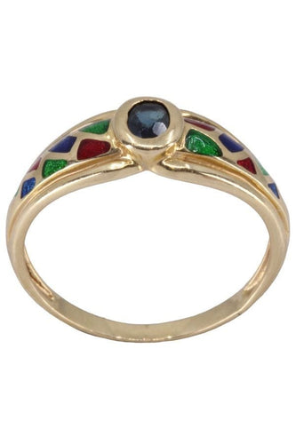 Bague 53 BAGUE MODERNE SAPHIR ÉMAIL 58 Facettes 076041