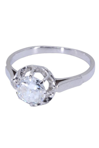 Bague 54 BAGUE SOLITAIRE ancien diamant 58 Facettes 076701