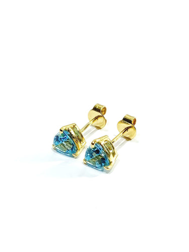 Boucles d'oreilles Paire de boucles d'oreilles or et topaze bleue 58 Facettes