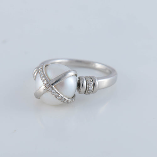 Bague 54 FRED - Bague "Baie des Anges" Perle Diamants 58 Facettes