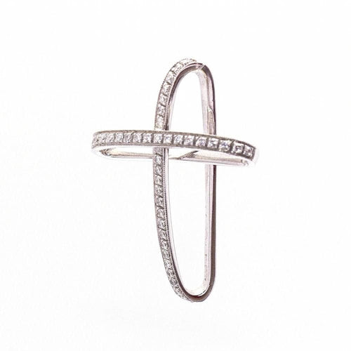 Pendentif Pendentif ALFIERI CROIX DE SAINT-JEAN Or blanc Diamants 58 Facettes D360390CS