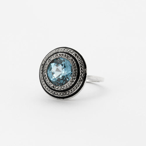 Bague 52 Bague Art Déco Email Marcassites Argent 58 Facettes