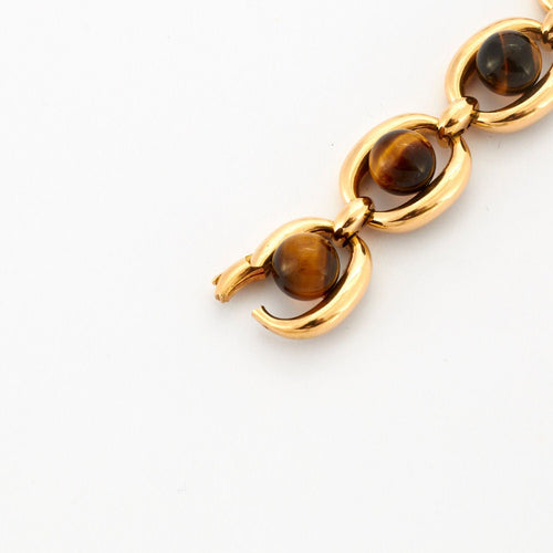 Bracelet BOUCHERON - Bracelet vintage or et oeil de tigre 58 Facettes