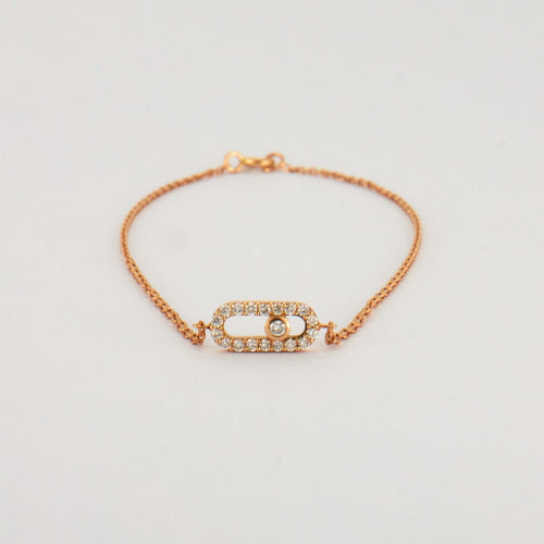 Bracelet Bracelet or rose diamants 58 Facettes