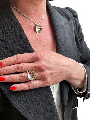 Collier COLLIER DE CRÉATEUR RUBIS ET DIAMANTS 58 Facettes 048141