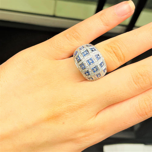 Bague 54 Bague en Or gris Saphirs & Diamants 58 Facettes 20400000589