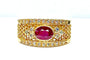 Bague 54 Bague Or jaune Rubis Diamants 58 Facettes AB227
