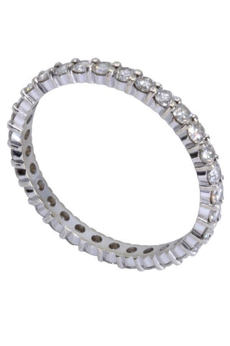 Bague 65 Alliance en or blanc, diamants 58 Facettes 061731