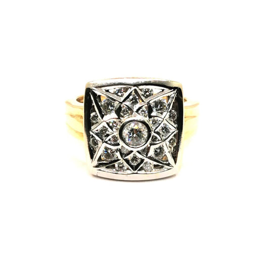 Bague Bague or blanc, or jaune et diamants 58 Facettes 3708