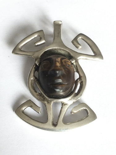 Pendentif Pendentif en Argent & Pierre Œil de Tigre 58 Facettes 598538