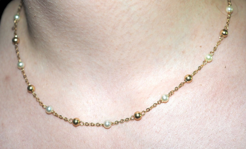 Collier Collier perles et or jaune 58 Facettes