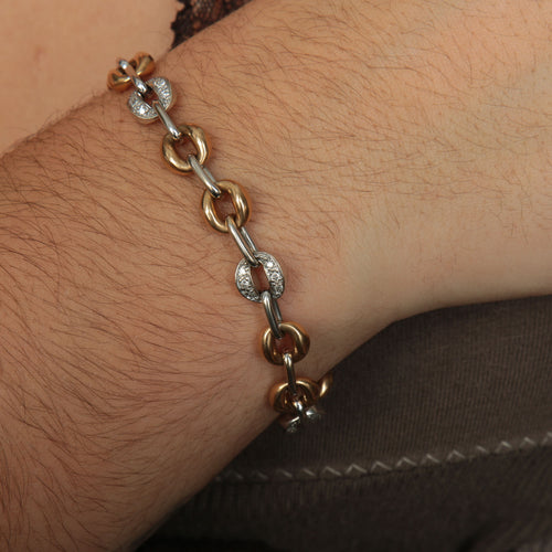 Bracelet Bracelet en or blanc et jaune Diamants 58 Facettes