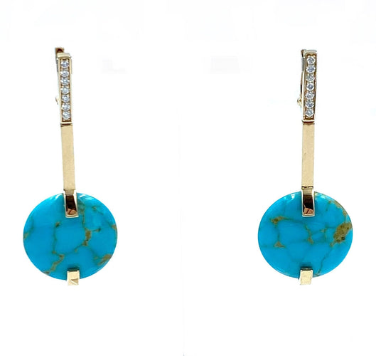 Boucles d'oreilles Roberto Coin. Boucles d’oreilles or et turquoises 58 Facettes