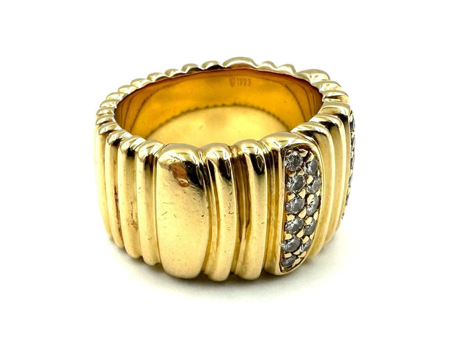 Bague CARTIER. Collection Casque d’or, bague vintage or jaune et diamants 58 Facettes