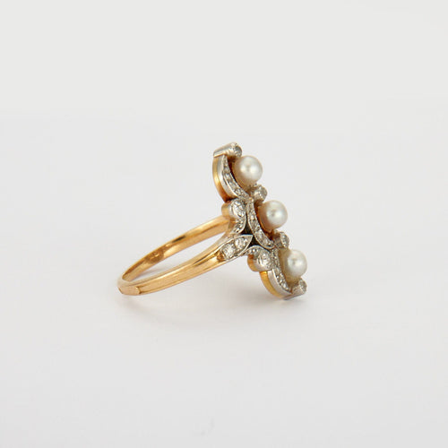 Bague 52 Bague Art Nouveau Perles 58 Facettes