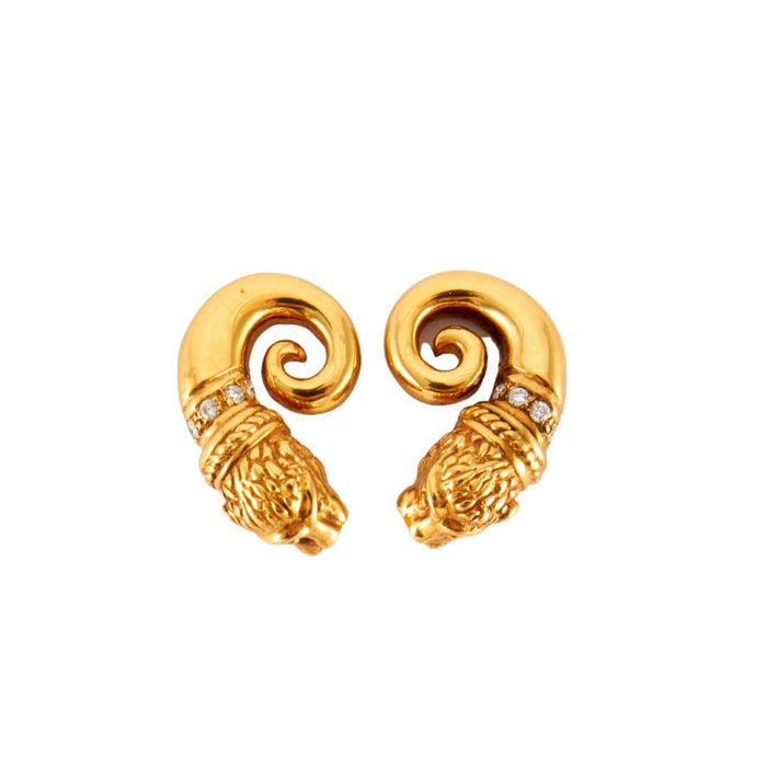 Boucles d'oreilles ZOLOTAS - Clips d'oreilles Chimères Or et Diamants 58 Facettes